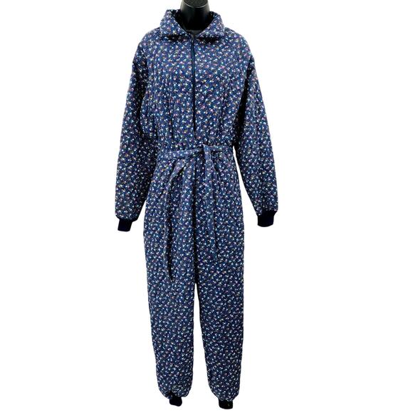 Vintage Quilted Jumpsuit and Booties - Picture 1 of 3